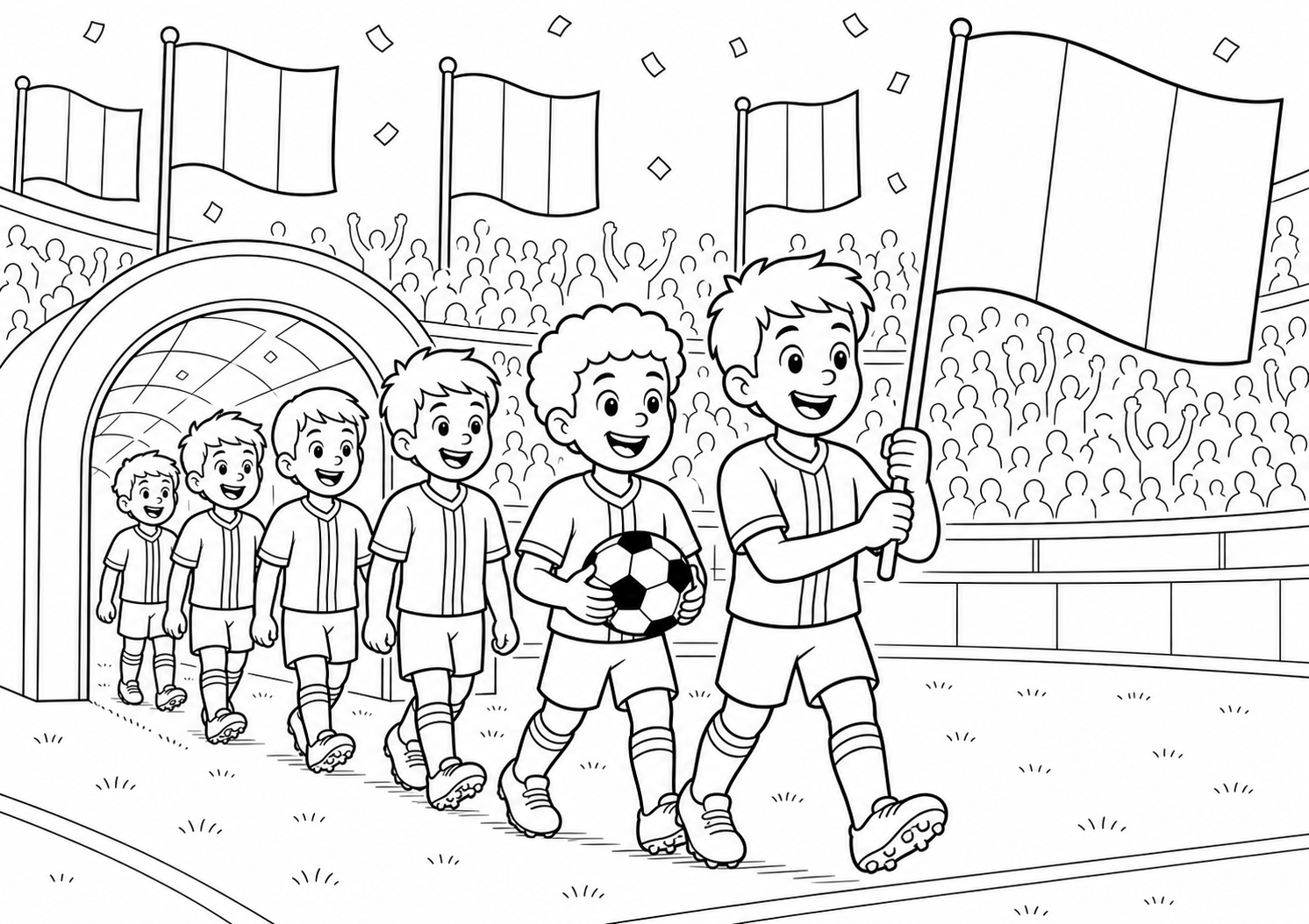 België vlaggenparade voor de wedstrijd kleurplaat